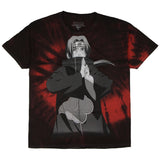 Naruto Men's Itachi Tie Dye Front And Back Print Adult Short Sleeve T-Shirt