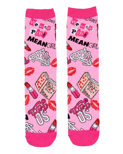 Mean Girls Women's We Wear Pink So Fetch 2 Pack Crew Socks