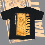 Naruto Uzumaki Shirt Boy's Orange Monochrome Short Sleeve Graphic Top