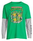 TMNT Men's Character Design Faux Long Sleeve T-Shirt with 1984 NYC Beanie