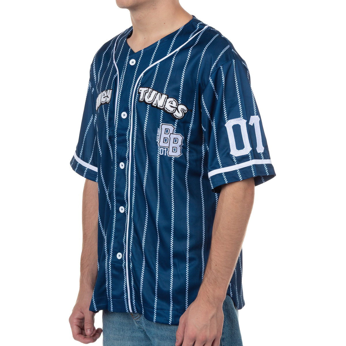 Looney Tunes Bugs Bunny Baseball Jersey #01 Men's Short Sleeve Button Top