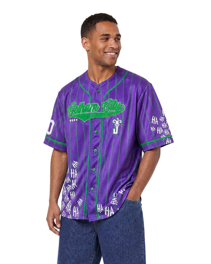 DC Comics Baseball Jersey Joker #40 Gotham City Men's Button Up Shirt