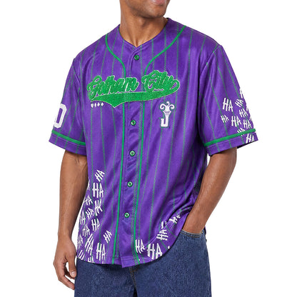 DC Comics Baseball Jersey Joker #40 Gotham City Men's Button Up Shirt