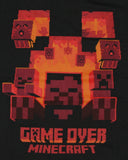 Minecraft Flaming Game Over Pixel Design T-Shirt (M)