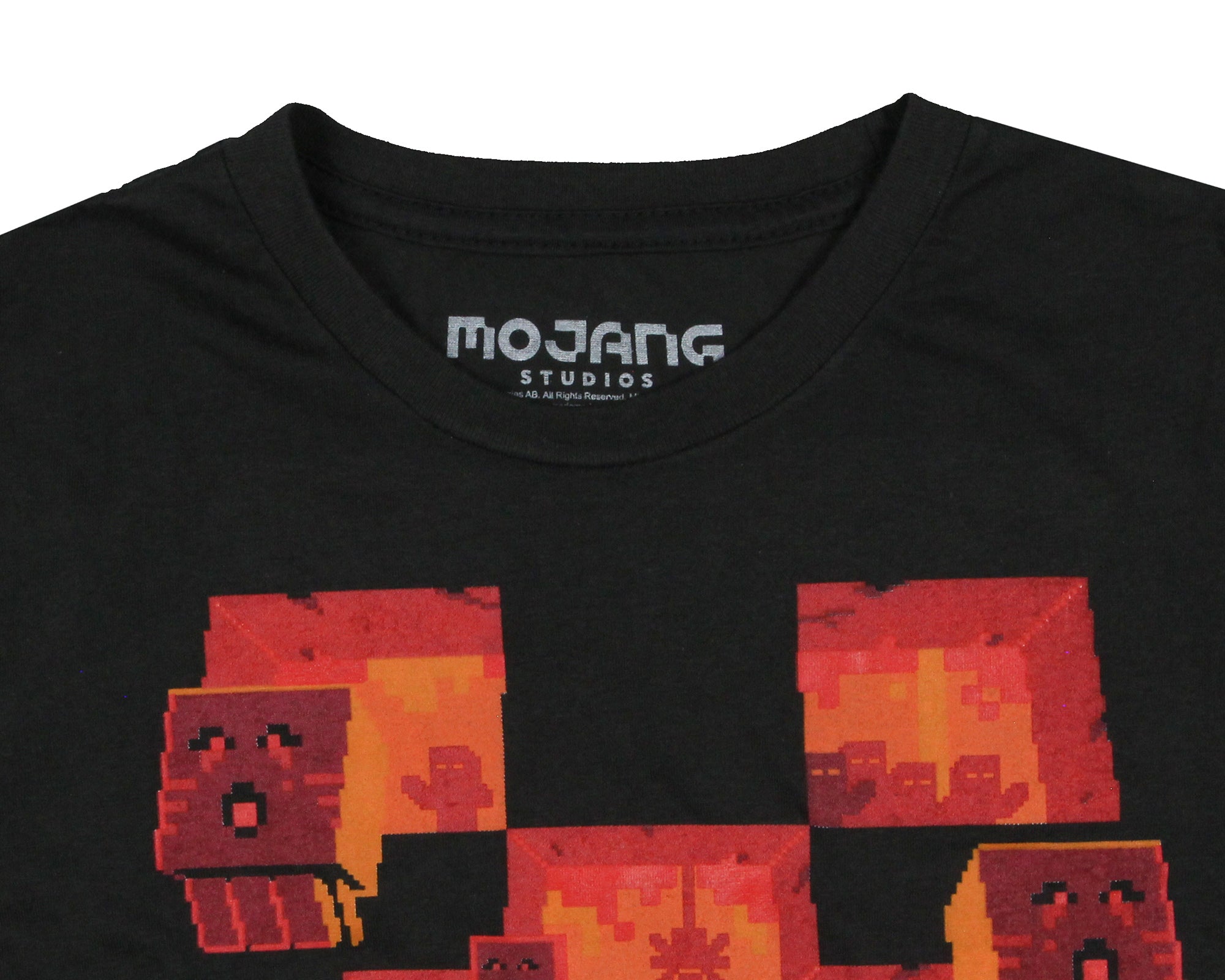 Minecraft Flaming Game Over Pixel Design T-Shirt (S)