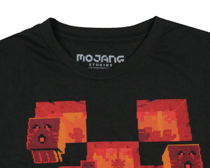 Minecraft Flaming Game Over Pixel Design T-Shirt (S)