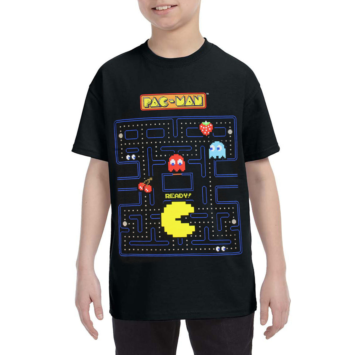 Pac-Man Boy's Game Action Graphic Print T-Shirt