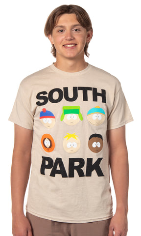 South Park Men's Character Faces Montage Graphic Print T-Shirt Adult
