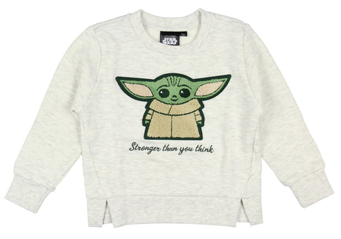 Star Wars Little Girls' Stronger Than You Think Baby Grogu Sweatshirt
