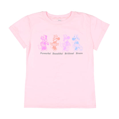 Disney Girls' Minnie Mouse Powerful Beautiful Brilliant Brave T-Shirt