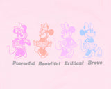 Disney Girls' Minnie Mouse Powerful Beautiful Brilliant Brave T-Shirt (L)