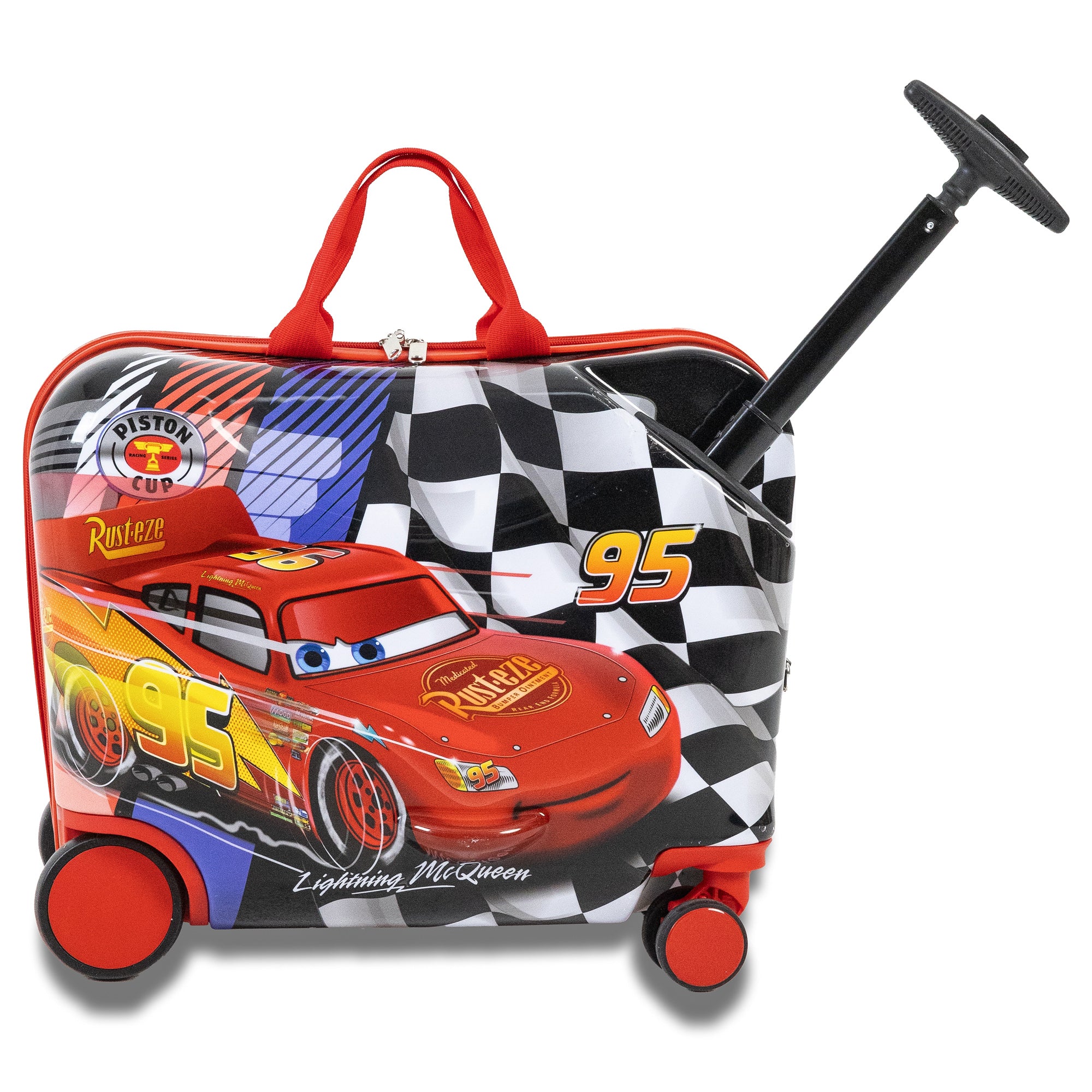 Disney Cars Suitcase Lightning McQueen 18" Kids Ride On Luggage with Wheels