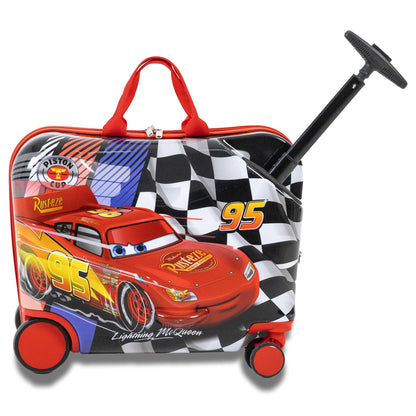 Disney Cars Suitcase Lightning McQueen 18" Kids Ride On Luggage with Wheels