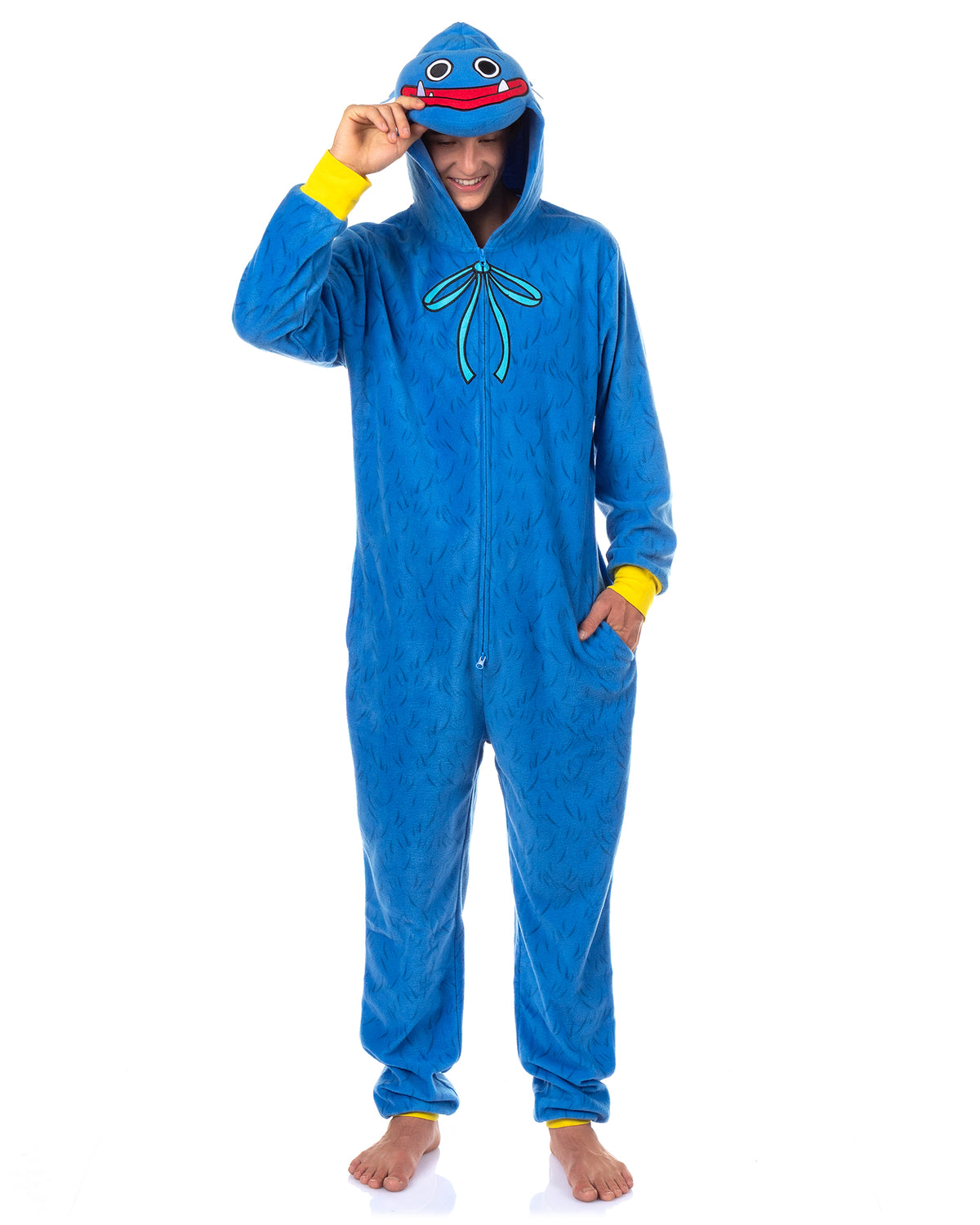 Poppy Playtime Union Suit Adult One Piece Hooded Pajama Costume