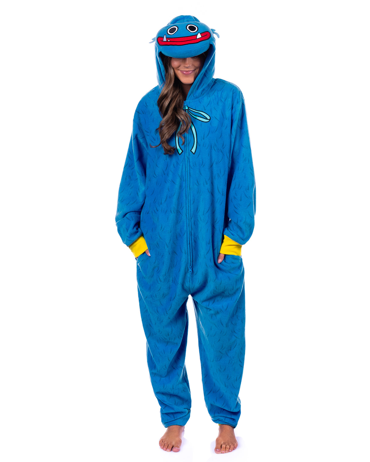Poppy Playtime Union Suit Adult One Piece Hooded Pajama Costume