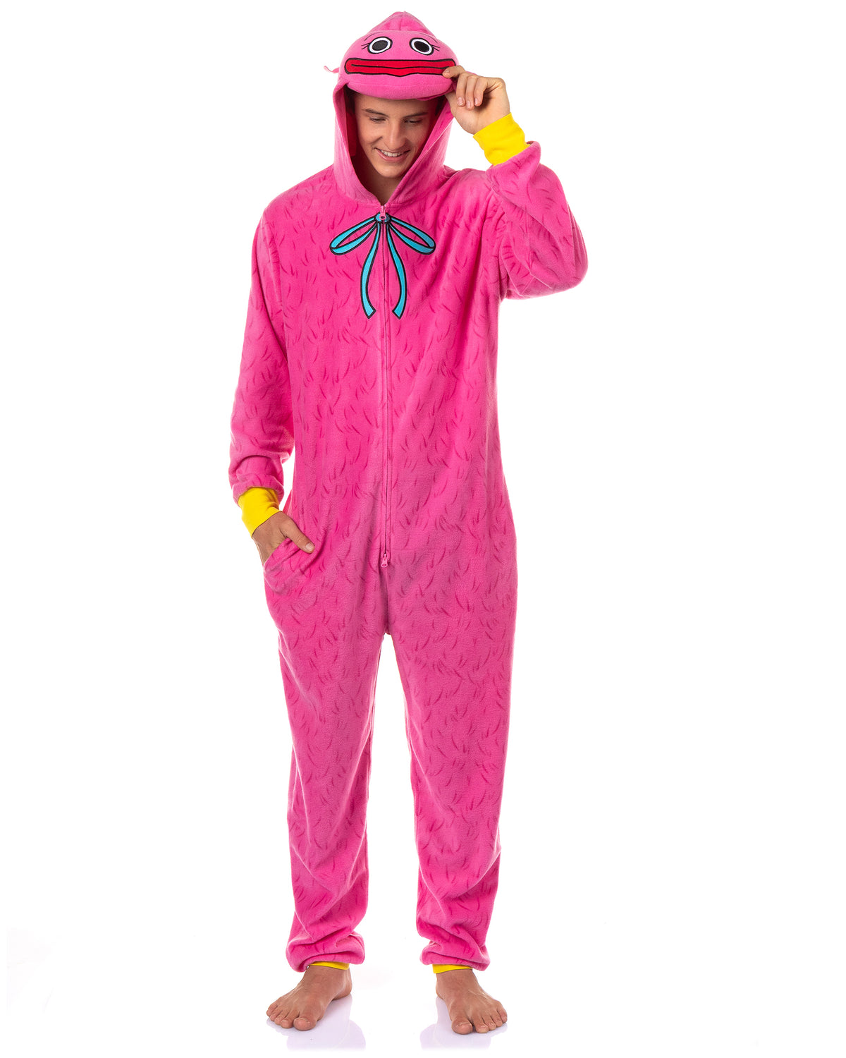 Poppy Playtime Union Suit Adult One Piece Hooded Pajama Costume