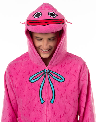 Poppy Playtime Union Suit Adult One Piece Hooded Pajama Costume