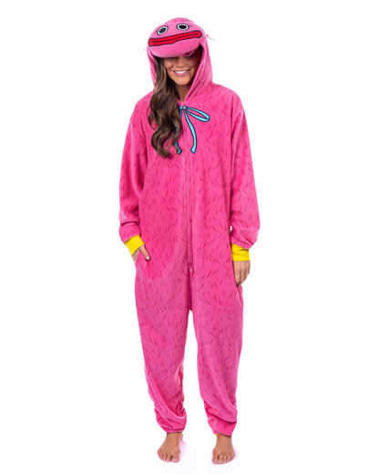 Poppy Playtime Union Suit Adult One Piece Hooded Pajama Costume