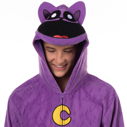 Poppy Playtime Union Suit Adult One Piece Hooded Pajama Costume