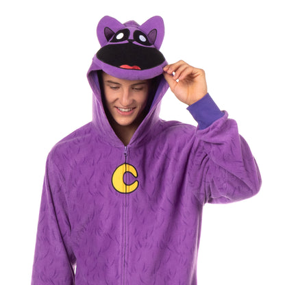 Poppy Playtime Union Suit Adult One Piece Hooded Pajama Costume