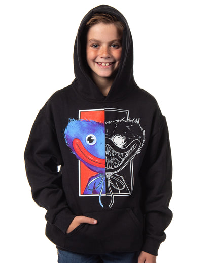 Poppy Playtime Boys' Huggy Split Face Jumpscare Pullover Hoodie