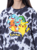 Pokémon Women's Pikachu Bulbasaur Charmander Squirtle Tie Dye Pullover Sweatshirt