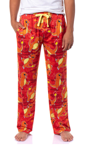 Pokemon Mens Charmander AOP Fire Type Sleep Bottom Lounge Pajama Pants