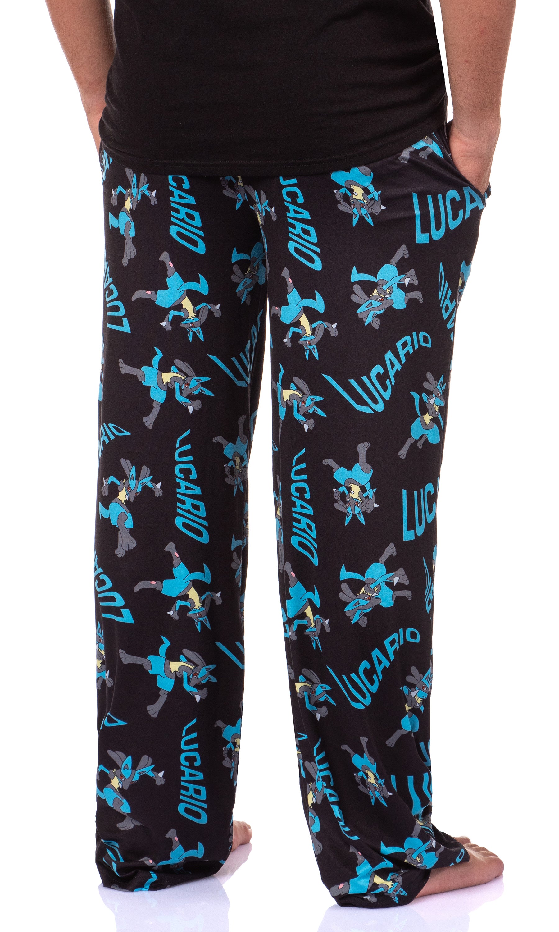 Pokemon Men's Lucario #0448 Fighting Poses Pajama Lounge Pants