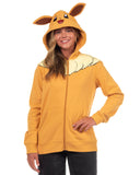 Pokemon Women's Hoodie Juniors Costume Character Zip-Up Hooded Sweatshirt