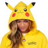 Pokemon Women's Hoodie Juniors Costume Character Zip-Up Hooded Sweatshirt