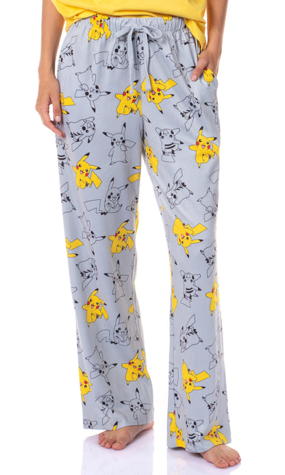 Pokemon Women's Pikachu Bolts 2 Piece Shirt and Pant Pajama Lounge Set