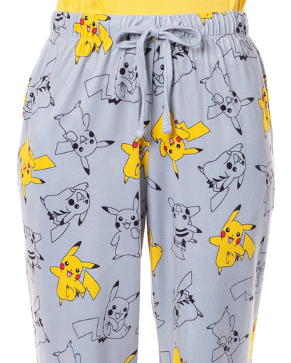 Pokemon Women's Pikachu Bolts 2 Piece Shirt and Pant Pajama Lounge Set