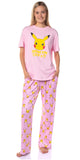 Pokemon Women's Pikachu Faces 2 Piece Shirt and Pants Pajama Lounge Set