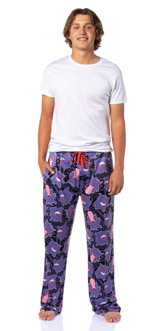 Pokemon Men's AOP Gengar Swirl Sleep Lounge Adjustable Waist Pajama Pants