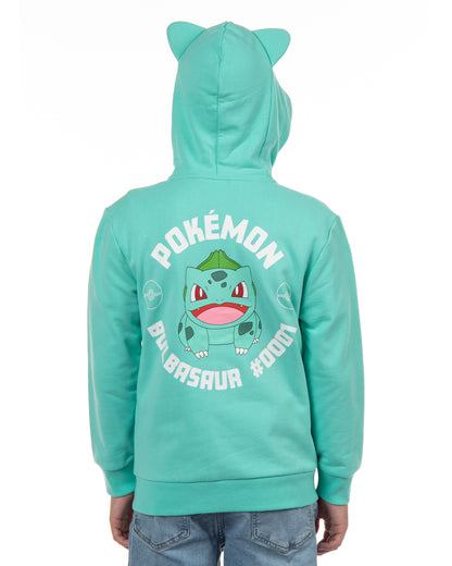 Pokemon Hoodie Kids' Gen 01 Zip-Up 3-D Character Costume Hoodie