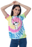 Peanuts Womens' Joe Cool Snoopy Tie-Dye Skimmer T-Shirt