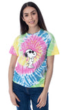 Peanuts Womens' Joe Cool Snoopy Tie-Dye Skimmer T-Shirt Adult