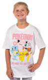 Pokemon Boys Ready to Battle Gen 1 Pokemon Character Kids T-Shirt (16/18, 2X)