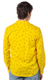 Nintendo Pokemon Pikachu Adult Button Down Long Sleeve Yellow Shirt