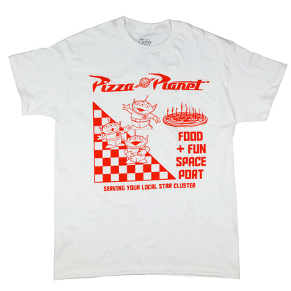 Toy Story T Shirt Men's Pizza Planet Food and Fun Space Port Graphic Tee