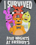 Five Nights at Freddy's Boys' I Survived Raglan Long-Sleeve T-Shirt (L, 14/16)