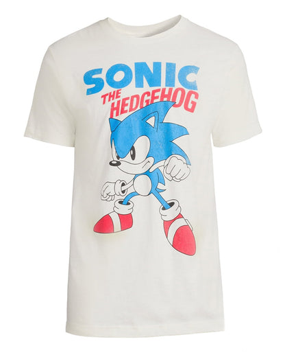 Sonic The Hedgehog T-Shirt Men's Distressed Action Pose Short Sleeve Tee