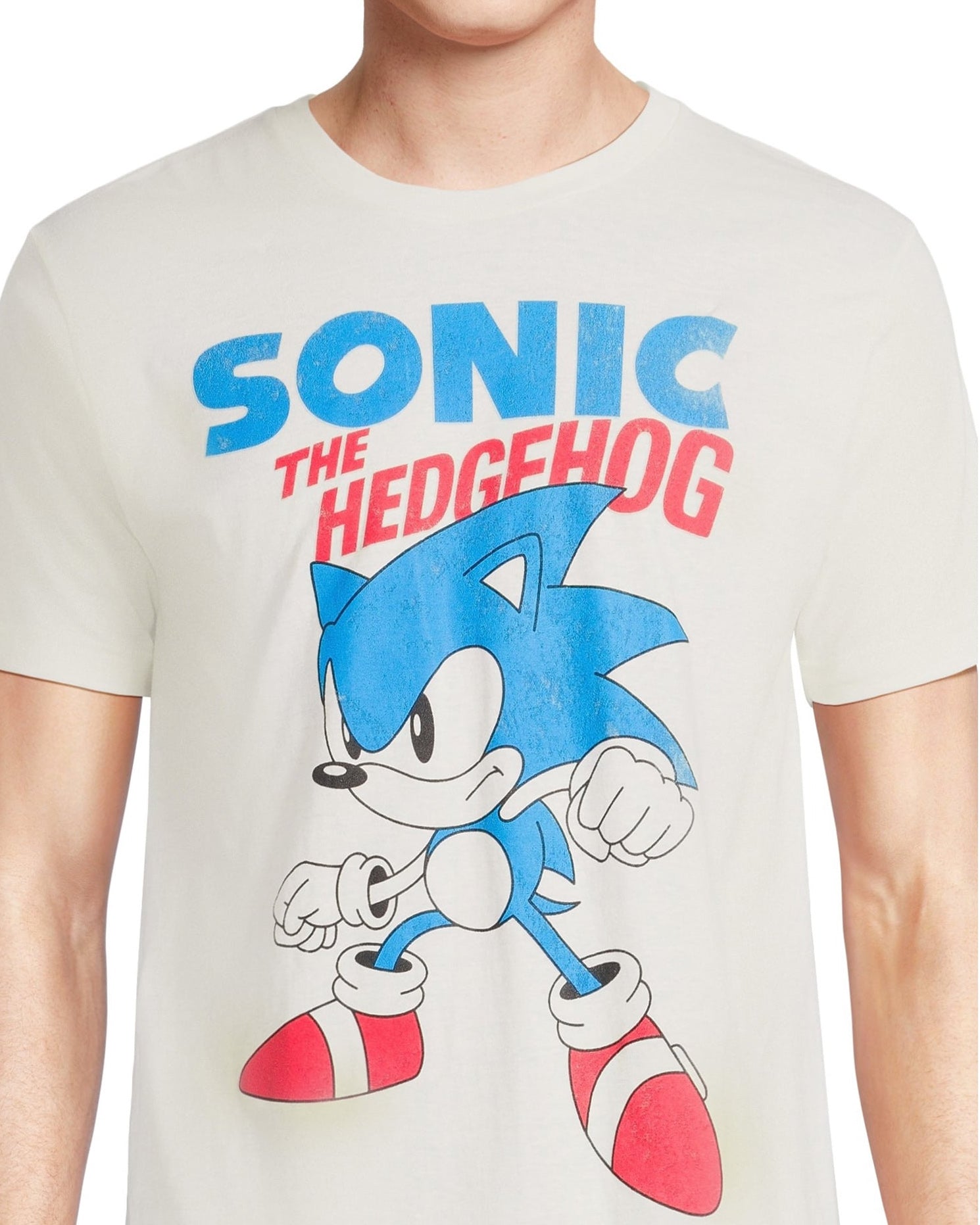Sonic The Hedgehog T-Shirt Men's Distressed Action Pose Short Sleeve Tee