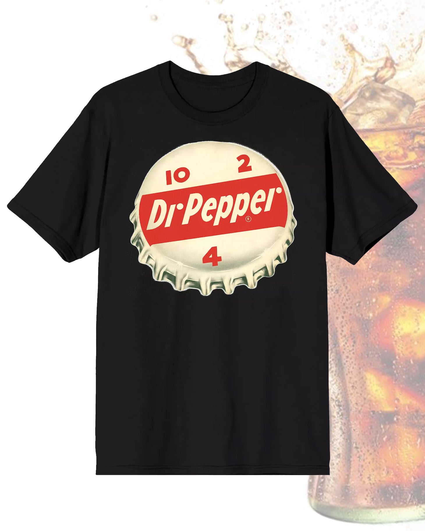 Dr. Pepper T-Shirt Men's Bottle Cap Graphic Print Design Tee