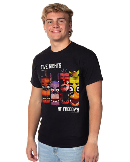 Five Nights At Freddy's T-Shirt Men's Character Columns Horror Game Tee