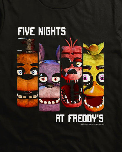 Five Nights At Freddy's T-Shirt Men's Character Columns Horror Game Tee