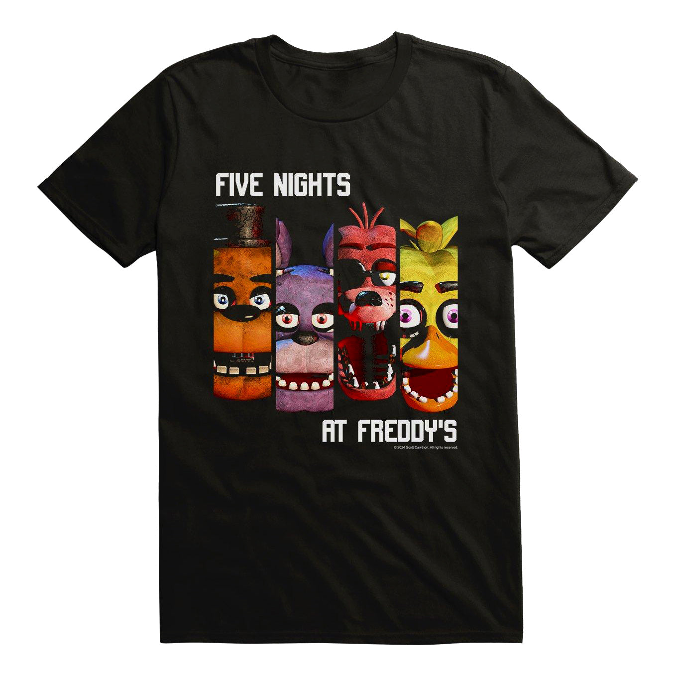 Five Nights At Freddy's T-Shirt Men's Character Columns Horror Game Tee
