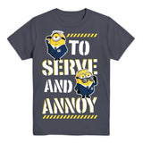 Minions T-Shirt Boy's To Serve and Annoy Bob Stuart Short Sleeve Top