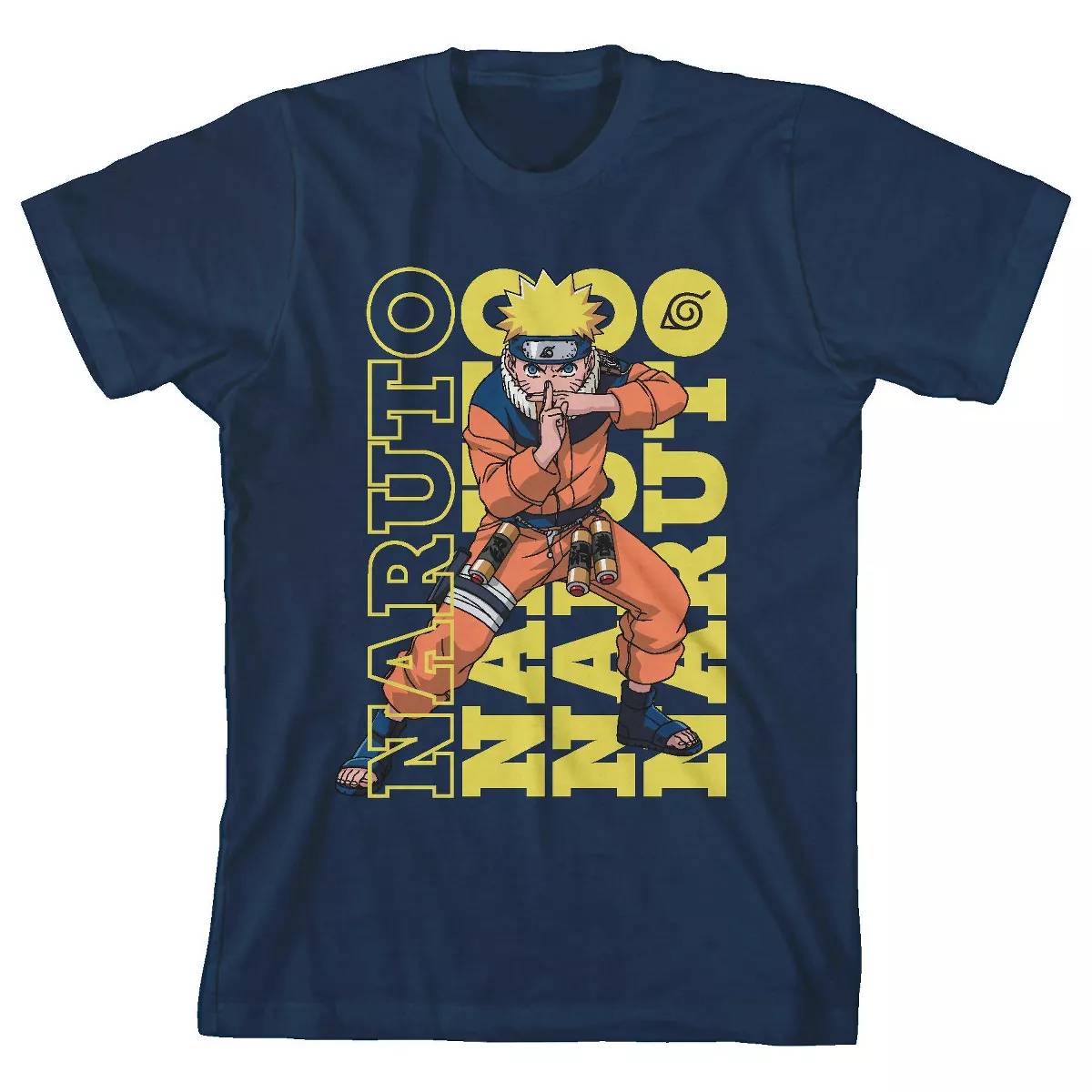 Naruto T-Shirt Boys' Naruto Uzumaki Repeating Character Design Tee