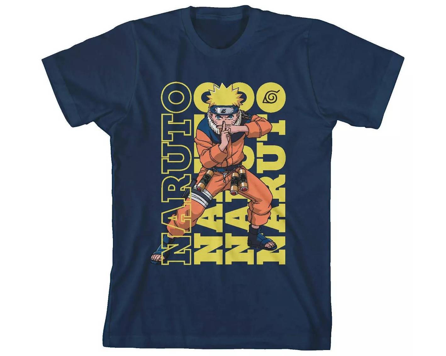 Naruto T-Shirt Boys' Naruto Uzumaki Repeating Character Design Tee